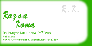 rozsa koma business card
